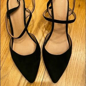 Anthropologie Black Strap Heels